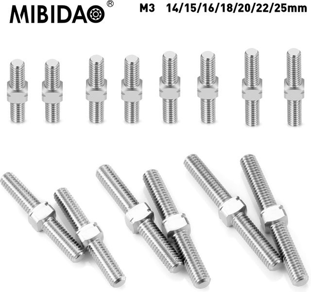 MIBIDAO M3 Doppelend-Gewinde-Zugverbindungsstange, Titanlegierung, Grau - Bild 1