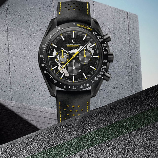 PAGANI DESIGN Chronograph, Quarz, Edelstahl, Saphirglas, Leder, Herren - Bild 1