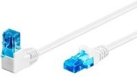 goobay Patchkabel Cat.6a U/UTP mit RJ45-Steckern und 90 Grad Winkel in Blau, 1 m - Bild 1