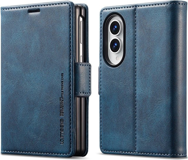 Samsung Galaxy Z Fold8 Lederhülle Business Flip-Wallet mit Kartensteckplätzen und RFID-Schutz in Blau - Bild 1
