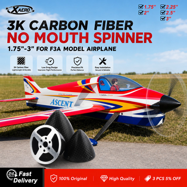 XAERO No Mouth Spinner, Carbon Fiber, 1,75"-3", für F3A Modellflugzeug - Bild 1