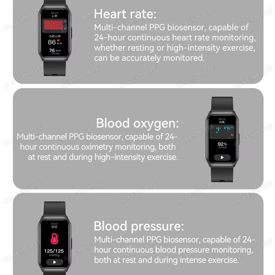 Ola Esporte Smartwatch, 1,45 Zoll, Grün, Silikon, Unisex - Bild 5