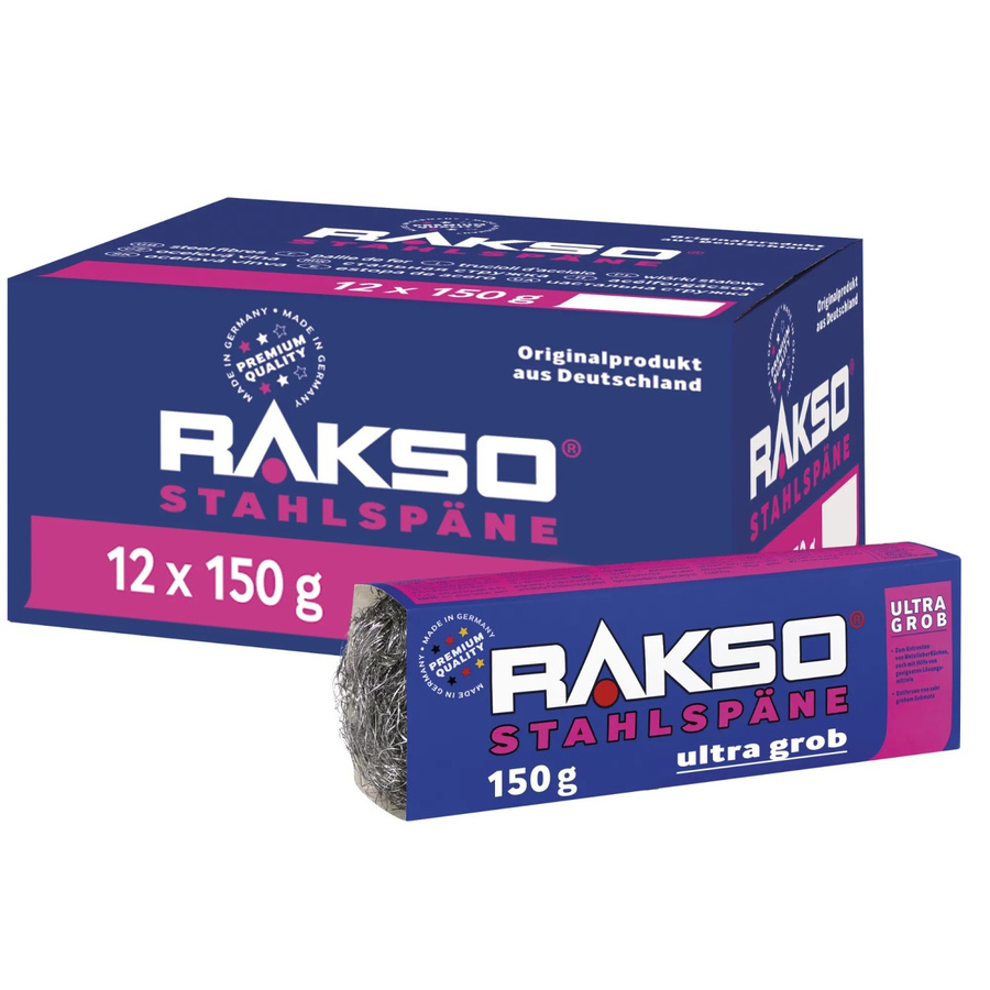 RAKSO Stahlspäne Banderole Sorte Ultra-Grob Silber 12 x 200g - Bild 2
