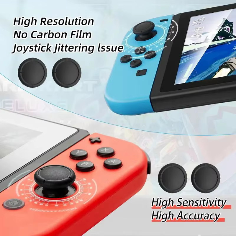 Joystick-Ersatzkappen in Schwarz für Nintendo Switch, OLED und Lite Controller als 3D Analog Thumbstick Grip Reparaturset - Bild 3
