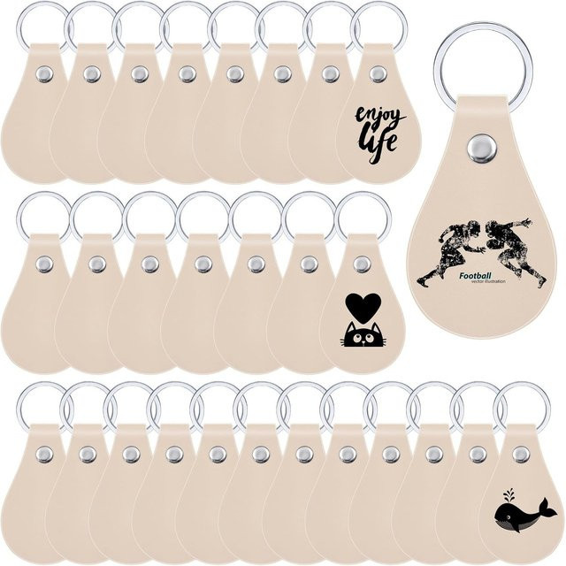 Schlüsselanhänger Kit DIY Handwerk, PU Leder, 20 Teile/Satz, Unisex - Bild 1