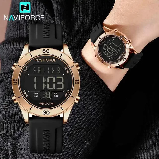 NAVIFORCE Digitaluhr, Schwarz, Silikon, Damen - Bild 1