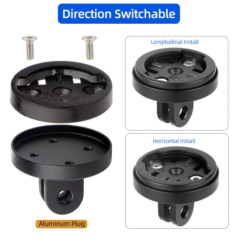 Deemount Richtungsverstellbarer Adapter in Schwarz für Garmin Bryton Wahoo Computer, hinteres Radarlicht und Magicshine Scheinwerfer-Sportkamera - Bild 3