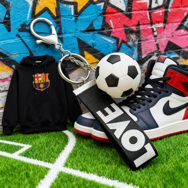 Schlüsselanhänger Noter, Fußball, rot, Unisex - Bild 1
