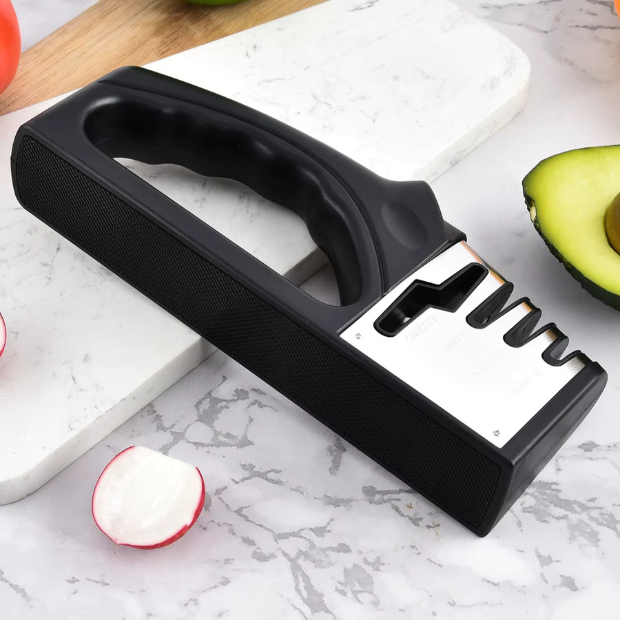 DUTRIEUX 4-in-1 Messer- und Scherenschärfer in Schwarz aus ABS-Kunststoff mit rutschfester Basis - Bild 3