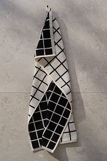 Jotex GRID Handtuch Beige Multicolour B/H: 50 x 70 cm - Bild 1