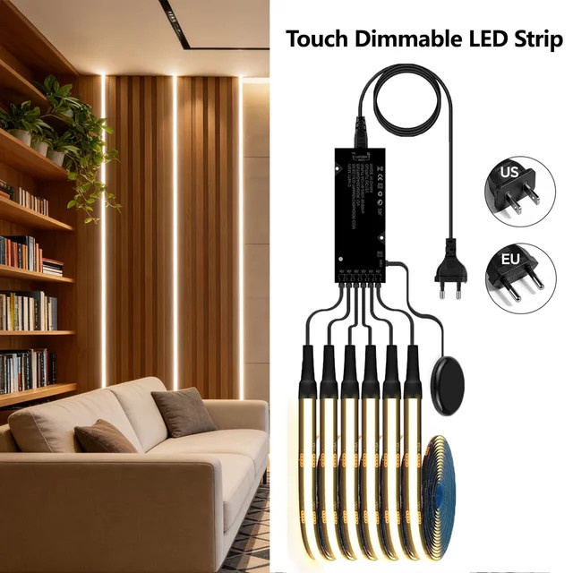 CHNAITEKE Dimmbare LED Wandleuchte mit Touch-Sensor in Schwarz für Schränke und Küchen - Bild 1