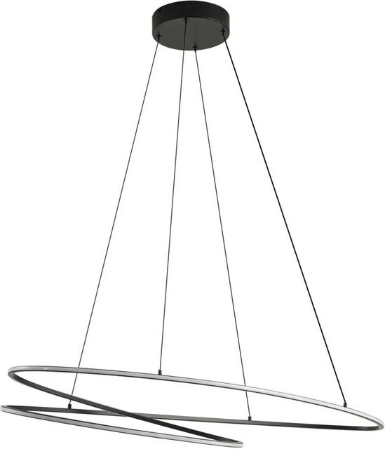 Lucande Gavril LED Pendelleuchte Modern Schwarz aus Metall 2-flammig für Wohnzimmer und Esszimmer - Bild 1
