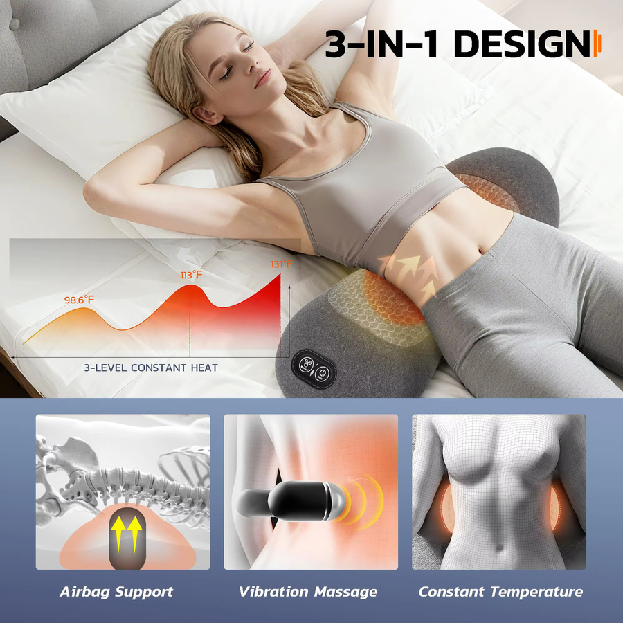 PAQIN 3-in-1 Rückenmassagegerät, grau, Unisex - Bild 2