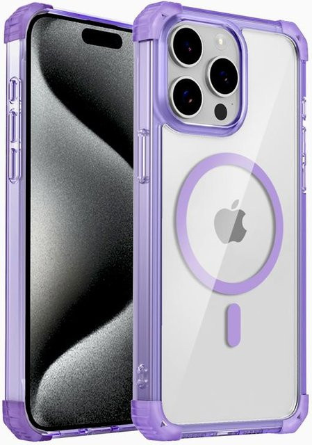 Stoßfeste und gepanzerte transparente Schutzhülle für Apple iPhone kompatibel mit MagSafe in Grau - Bild 1