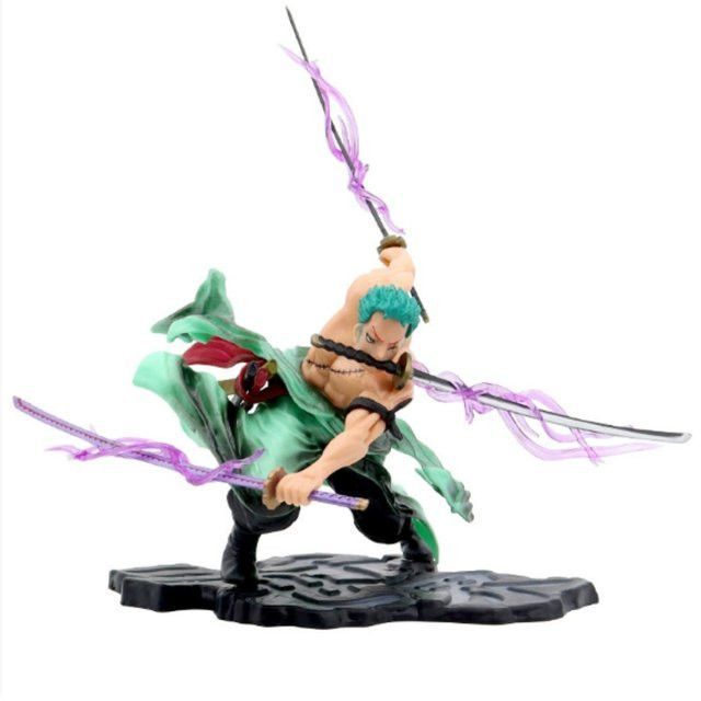 Bandai One Piece Serie Solon Three Knife Flow Doppelköpfige Schnitzerei Tischdekorationsfigur - Bild 1