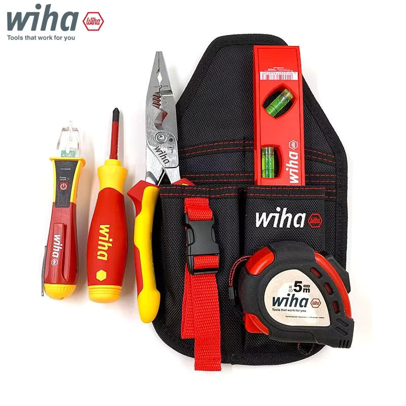 Wiha Multi-Elektriker-Isolierwerkzeug-Set 90028C in Multicolor mit Werkzeugtasche, Schraubendrehern, Abisolierzange, elektrischem Stift, Maßband und Wasserwaage - Bild 2