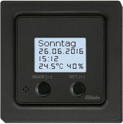Eltako FUTH55ED/12-24V UC Funk-Uhren-Thermo-Hygrostat in Schwarz - Bild 1