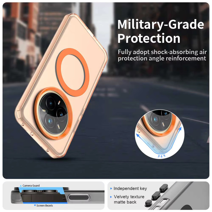 Magnetische transparente Handyhülle für Realme 13, 14 Pro, 14X und 14T mit kabelloser Ladefunktion in Candy-Farben - Bild 2