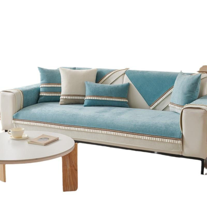 Verdicktes Sofakissen aus Chenille im Herbst-Design von Super Six, quadratisch, B/B: 70 x 70 cm, in Grün, Beige, Braun oder Grau - Bild 4