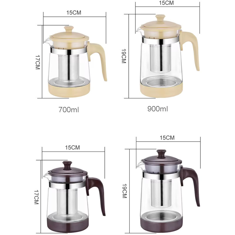 HMLOVE Hitzebeständige Glas-Teekanne aus Borosilikatglas mit Infuser, transparent, 700–900 ml - Bild 2