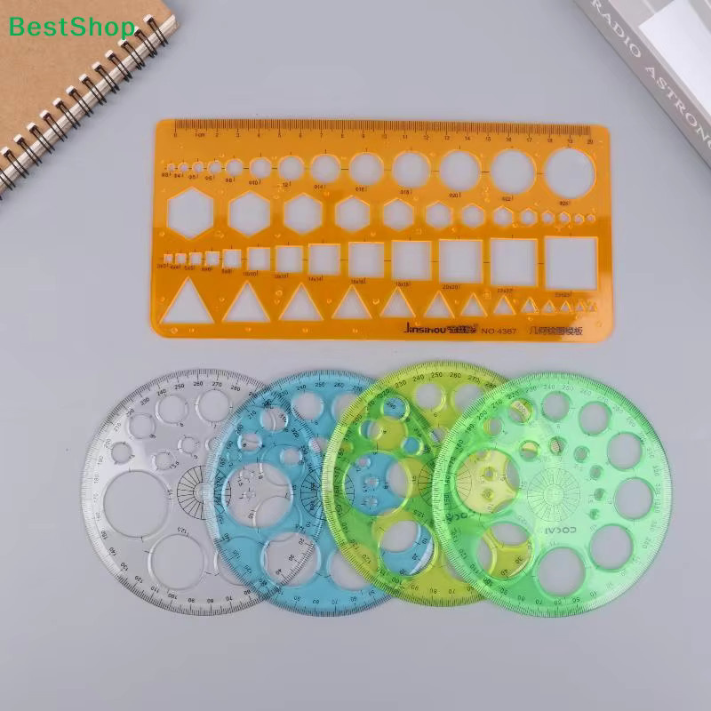 Multifunktionales 360 Grad Winkelmesser und Kreisschablone Geometrie-Lineal zum Zeichnen und Messen in Blau und Multicolour - Bild 2