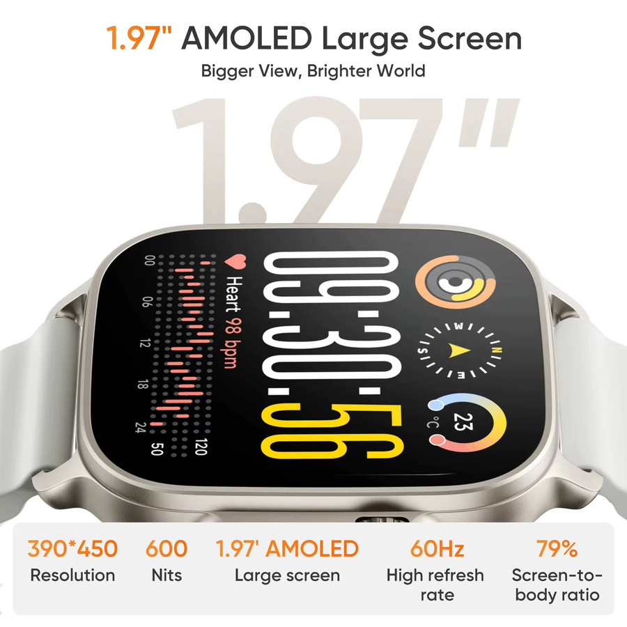 realme Watch 5 Smartwatch Globale Version in Schwarz mit 1,97 Zoll AMOLED-Display, GPS und NFC - Bild 3