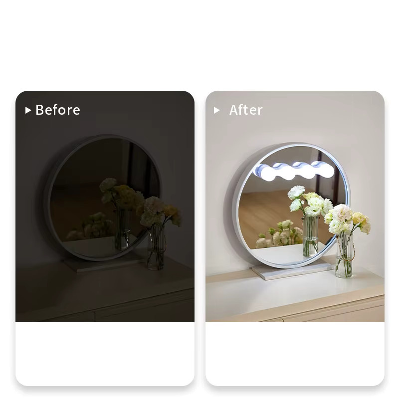 Hoopet LED-Kosmetikspiegelleuchte in Weiß mit USB-Anschluss und Saugnapf für Badezimmer und Schlafzimmer - Bild 3