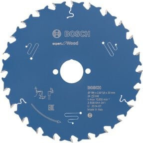 Bosch Expert for Wood Kreissägeblatt Universal Carbide Tipped Blau Durchmesser: 184 mm, Bohrung: 30 mm, Dicke: 2,6 mm, 24 Zähne - Bild 1