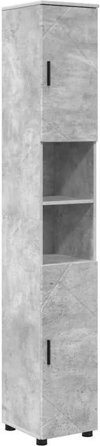 vidaXL Badezimmerschrank modern in Betongrau mit Regalfächern und Türen, B: 30 cm, T: 35 cm, H: 192 cm - Bild 1