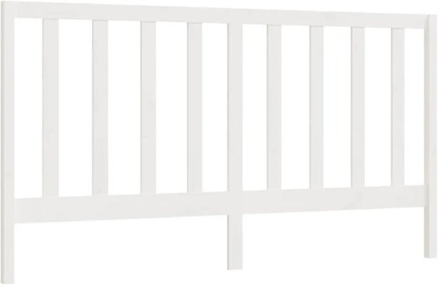 vidaXL Kopfteil aus Kiefer-Massivholz in Weiß mit rustikaler Optik, B: 206 cm, T: 4 cm, H: 100 cm - Bild 1