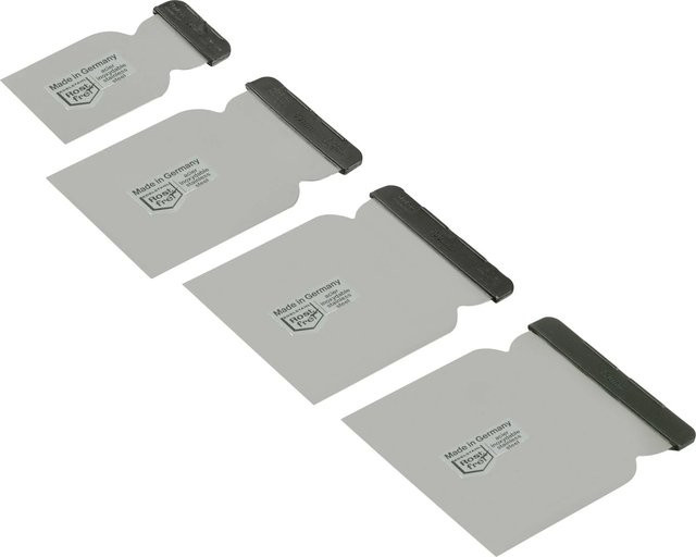 LUX-TOOLS Spachtelset aus rostfreiem Edelstahl, 4-teilig, Silber/Schwarz - Bild 1
