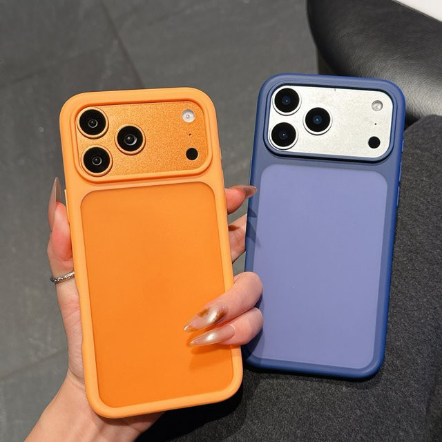 Stoßfeste matte Handyhülle für Apple iPhone 17 Pro Max, 16 Plus, 15, 14, 13, 12, 17 Pro in Transparent oder Orange - Bild 1