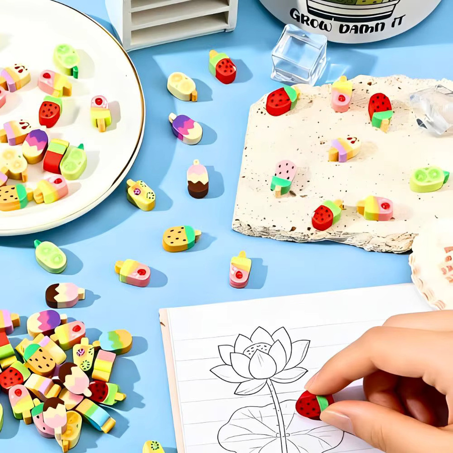 YMY Bunte Cartoon-Radiergummis für Schüler in verschiedenen Größen (1 cm bis 1,5 cm) - Bild 3