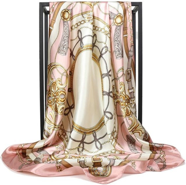 Silk City Scarf Ketten-Seidenschal, Damen, rosa, 90*90cm - Bild 1
