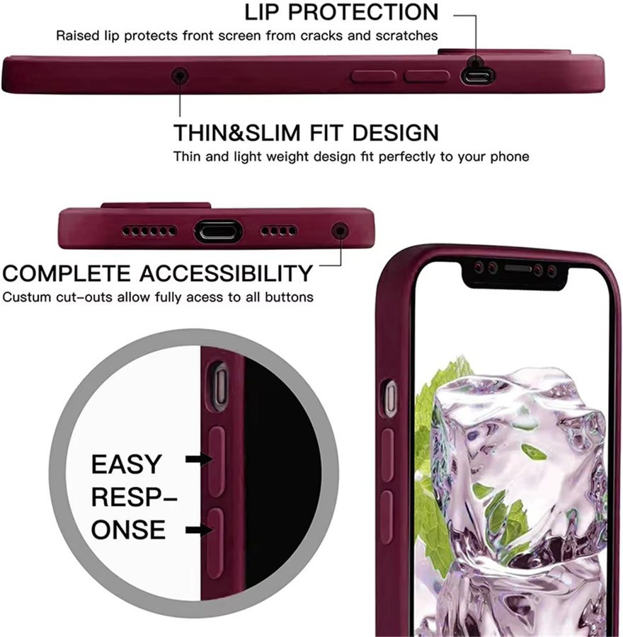 Silikon Schutzhülle für iPhone 11 bis iPhone 16 Pro Max in Rot - Bild 4