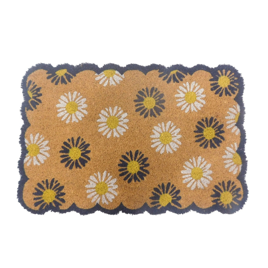 Relaxdays Fußmatte aus Kokosfaser mit Pflanzenmotiv, rutschfest und schmutzabweisend, B/T: 60 x 40 cm, Multicolour - Bild 2