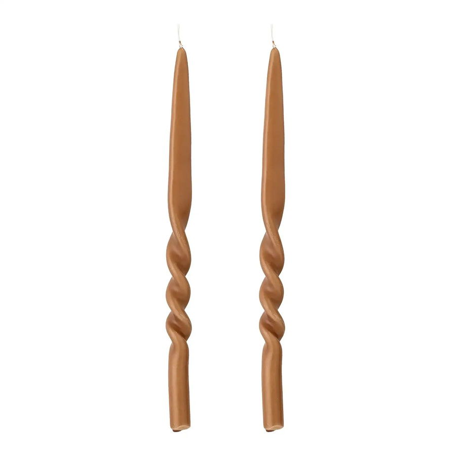 Bloomingville Kerzen-Set aus Paraffin in Braun, 2er-Set, Höhe: 40 cm - Bild 1