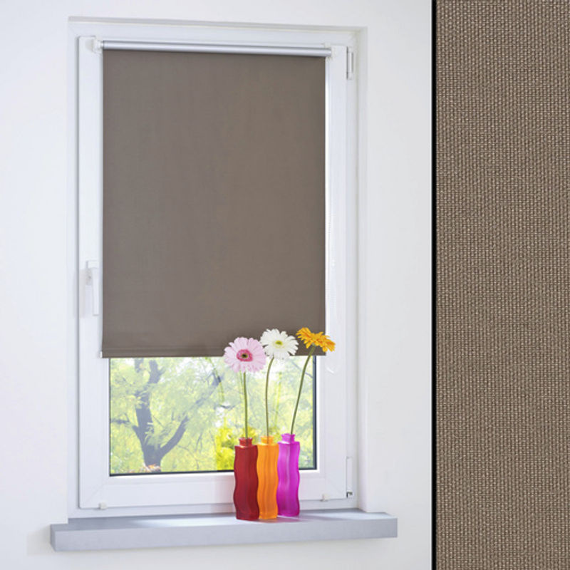 LIEDECO Klemmfix-Rollo verdunkelnd aus Stoff in Braun, B: 100 cm, H: 150 cm - Bild 4