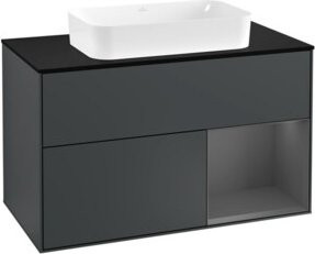 V&B Finion Waschtischunterschrank mit Abdeckplatte, Blau lackiert, Wandmontage, Breite: 100 cm, Tiefe: 60,3 cm - Bild 1