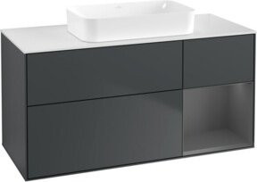 V&B Finion Waschtischunterschrank mit Wandbeleuchtung in Anthrazit lackiert, B/T/H: 120 x 60 cm - Bild 1