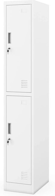JAN NOWAK Sozialschrank IGOR 1 aus Stahl in Weiß, H x B x T: 185 x 32 x 45 cm - Bild 1