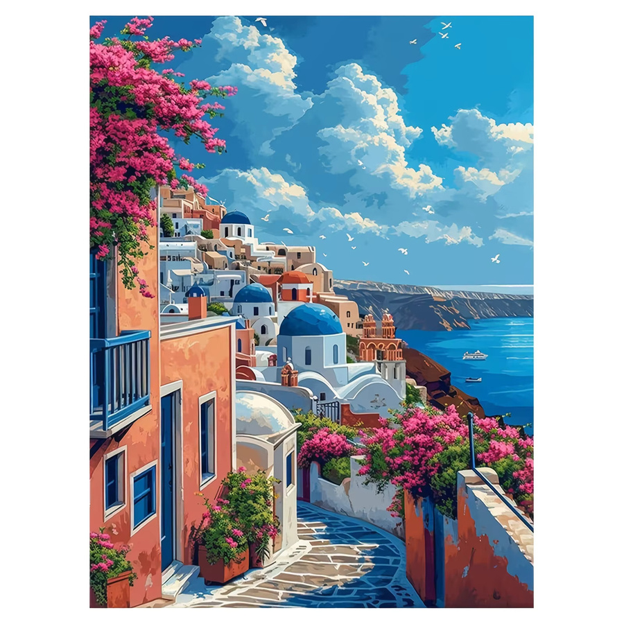 FajerminArt Wandkunst Küstenstadt als Leinwanddruck in Multicolor - Bild 2