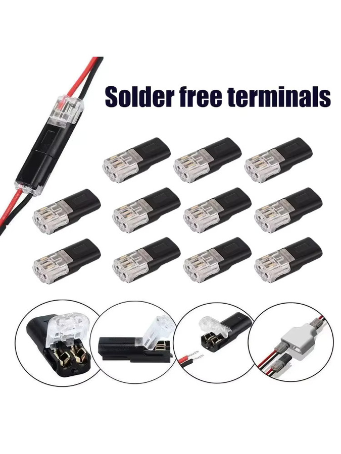 20 oder 100 Stück Schnell-Kabelanschlüsse 2 Pin Stecker in Schwarz für Auto und Elektroinstallationen - Bild 7