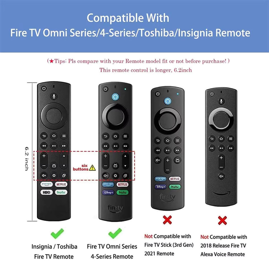 Silikon-Fernbedienungshülle in Blau für Fire TV Stick 4K Max 2. Generation, Fire TV Omni Series und Fire TV 4-Series sowie Toshiba und Insignia Fernbedienungen - Bild 5
