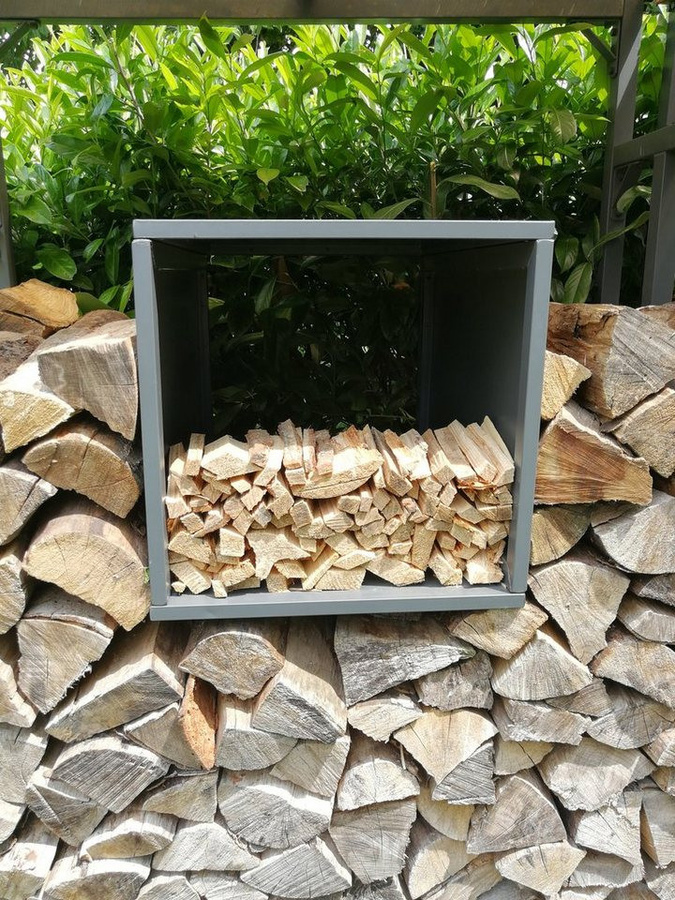Grasekamp Kaminholzregal Anmachholz Box als Kaminholzunterstand und Holzlager B/T/H: 48 x 48 x 70 cm - Bild 1