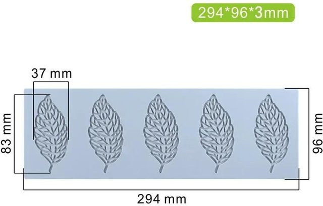 Love Home Garden Silikonform Blatt Zucker Flipping Lace Pad für Schokolade und Kuchen Dekoration, Blau - Bild 1