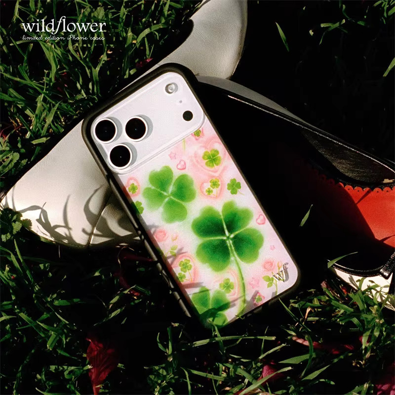 Wildflower Miss Lucky Handyhülle mit Blumenmuster und Kleeblatt für iPhone 12 bis iPhone 17 Pro Max Plus, Multicolor, stoßfest - Bild 4