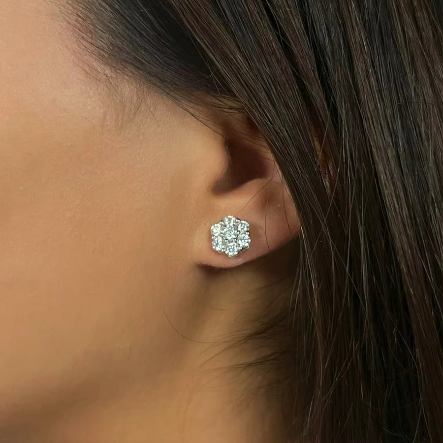 FEOBUR Ohrstecker, 925 Silber, Moissanit, Damen - Bild 2