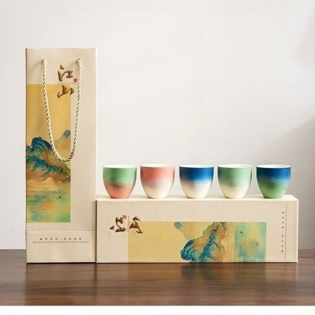 Guochao Master Cup Keramik Teetasse Set in Mehrfarbig mit Geschenkbox - Bild 1