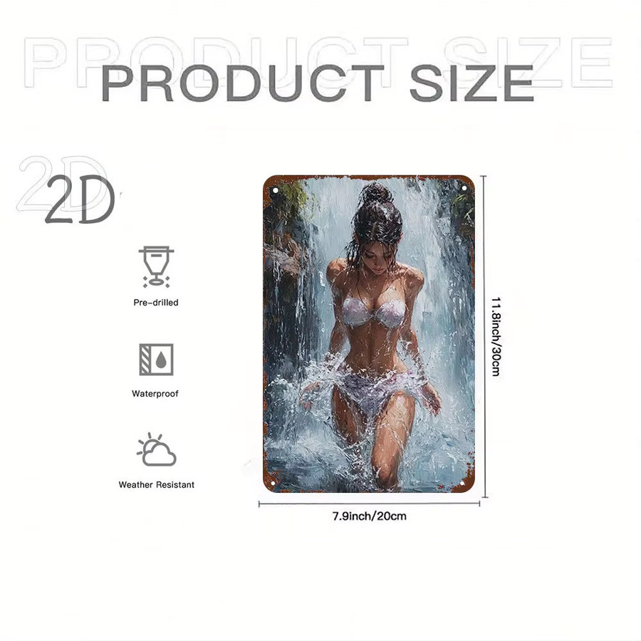HELLOYOUNG Metallschild Splash Beauty Wasserfall Wanddekoration, B: 20,3 cm, H: 30,5 cm, Mehrfarbig - Bild 3